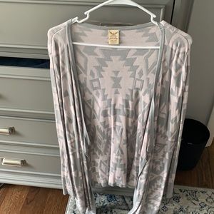 XXL pink and gray chevron cardigan